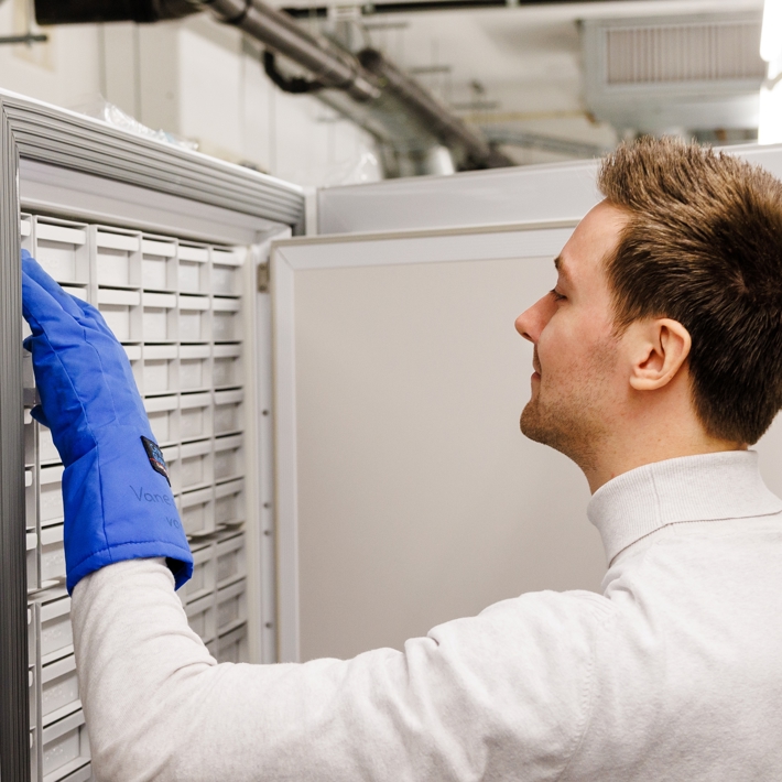 Storage space in an Ultra-Low Temperature Freezer